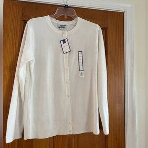 Craft and Barrow size M Ivory Button-Up Cardigan
